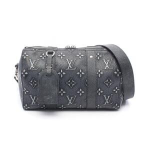 Louis Vuitton City Keepall Charcoal Shoulder Bag Leather Gray